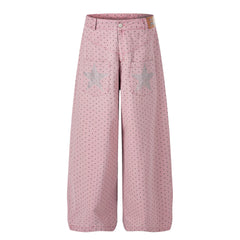 CapCabin “Polka Star Wide-Leg Pants”