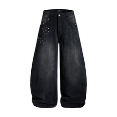 CapCabin “Studded Panel Denim Jeans”