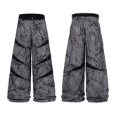 CapCabin Graphic Panel Wide Leg Denim Pants