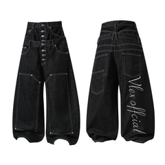CapCabin Double-Waist Utility Denim Pants