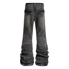 CapCabin Distressed Studded Denim Pants