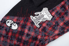 CapCabin Layered Plaid Panel Wide-Leg Pants