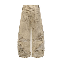 CapCabin “Vintage Distressed Panel Jeans”