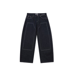 CapCabin Panel-Stitch Wide-Leg Denim Pants