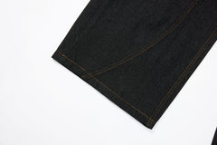 CapCabin Rivet Panel Wide-Leg Denim Jeans