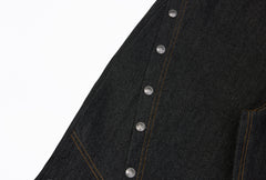 CapCabin Rivet Panel Wide-Leg Denim Jeans