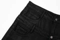 CapCabin Double-Waist Washed Wide-Leg Jeans