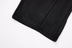 CapCabin Double-Waist Washed Wide-Leg Jeans