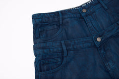 CapCabin Double-Waist Washed Wide-Leg Jeans