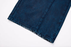 CapCabin Double-Waist Washed Wide-Leg Jeans