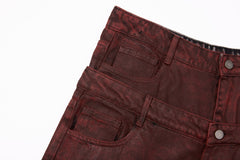 CapCabin Double-Waist Washed Wide-Leg Jeans