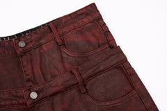 CapCabin Double-Waist Washed Wide-Leg Jeans