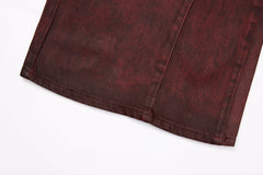 CapCabin Double-Waist Washed Wide-Leg Jeans