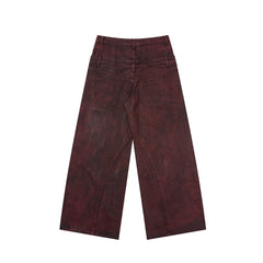 CapCabin Double-Waist Washed Wide-Leg Jeans