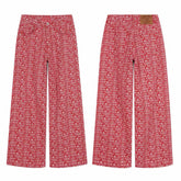 CapCabin All-Over Script Print Wide-Leg Pants