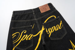 CapCabin Star Script Wide-Leg Jeans