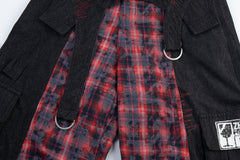 CapCabin Layered Plaid Panel Wide-Leg Pants