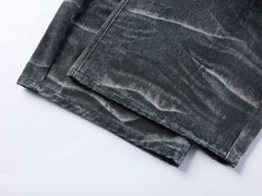 CapCabin Washed Studded Wide-Leg Jeans
