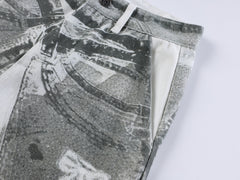 CapCabin Graphic Panel Wide-Leg Pants