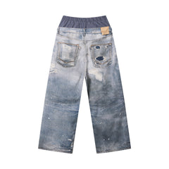 CapCabin Layered Waist Distressed Jeans