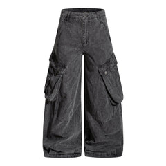 CapCabin Washed Wide-Leg Cargo Pants