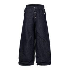 CapCabin Panel Construction Wide Leg Denim Pants