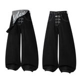 CapCabin Hardware Strap Wide-Leg Jeans