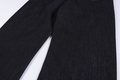 CapCabin Double Waist Star Denim Pants