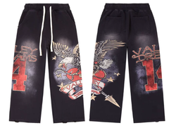 Vale Forever Vintage Eagle & Heart "14" Zip-Up Hoodie & Sweatpants Set - Black