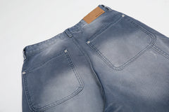 CapCabin Washed Wrinkle Effect Denim Jeans