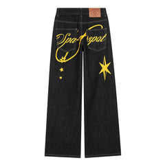 CapCabin Star Script Wide-Leg Jeans