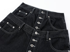 CapCabin Double-Waist Utility Denim Pants
