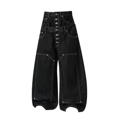CapCabin Double-Waist Utility Denim Pants