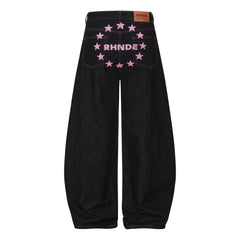 CapCabin Double Waist Star Denim Pants