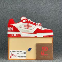 LV Trainer ' Red Monogram Denim '