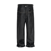 CapCabin Double Waist Denim Pants