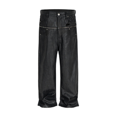 CapCabin Double Waist Denim Pants