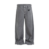 CapCabin Button-Fly Washed Denim Pants