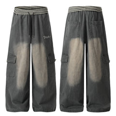 CapCabin Washed Cargo Wide-Leg Pants