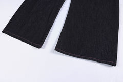 CapCabin Double Waist Star Denim Pants