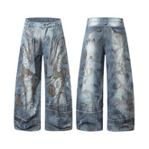 CapCabin Distressed Patchwork Denim Pants