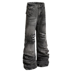 CapCabin Distressed Studded Denim Pants