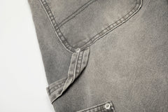 CapCabin Washed Utility Distressed Denim Jeans
