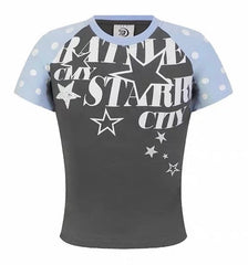 CapCabin “Starry City Contrast Raglan Tee”(Slim fit)