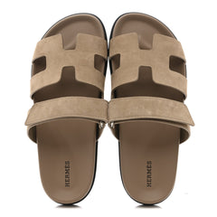 Suede Goatskin Womens Chypre Sandals 40.5 Beige Sable