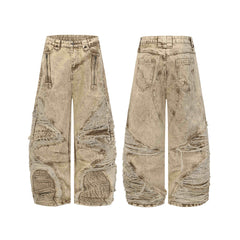 CapCabin “Vintage Distressed Panel Jeans”