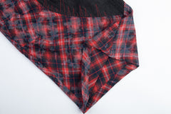 CapCabin Layered Plaid Panel Wide-Leg Pants