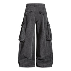 CapCabin Washed Wide-Leg Cargo Pants