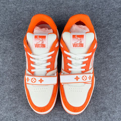 LV Trainer Low ‘Velcro Strap Orange Monogram Denim’: