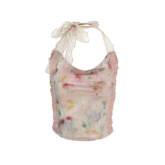 Japanese Y2K Lace Halter Tops